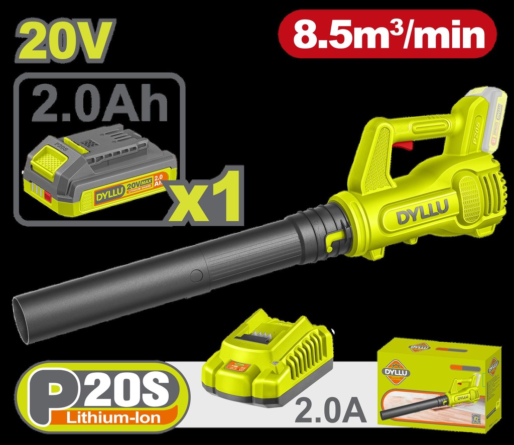 SOPLADORA INALAMBRICA 20V INCLUYE 1 BATERIA 20V ( 2.0AH ) Y CARGADOR DYLLU (UDTBLP521)