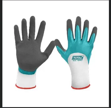 GUANTE DOBLE CAPA DE NITRILO PARA TRABAJO PESADO XL INDUSTRIAL SUPER TOTAL (TSPNF01)