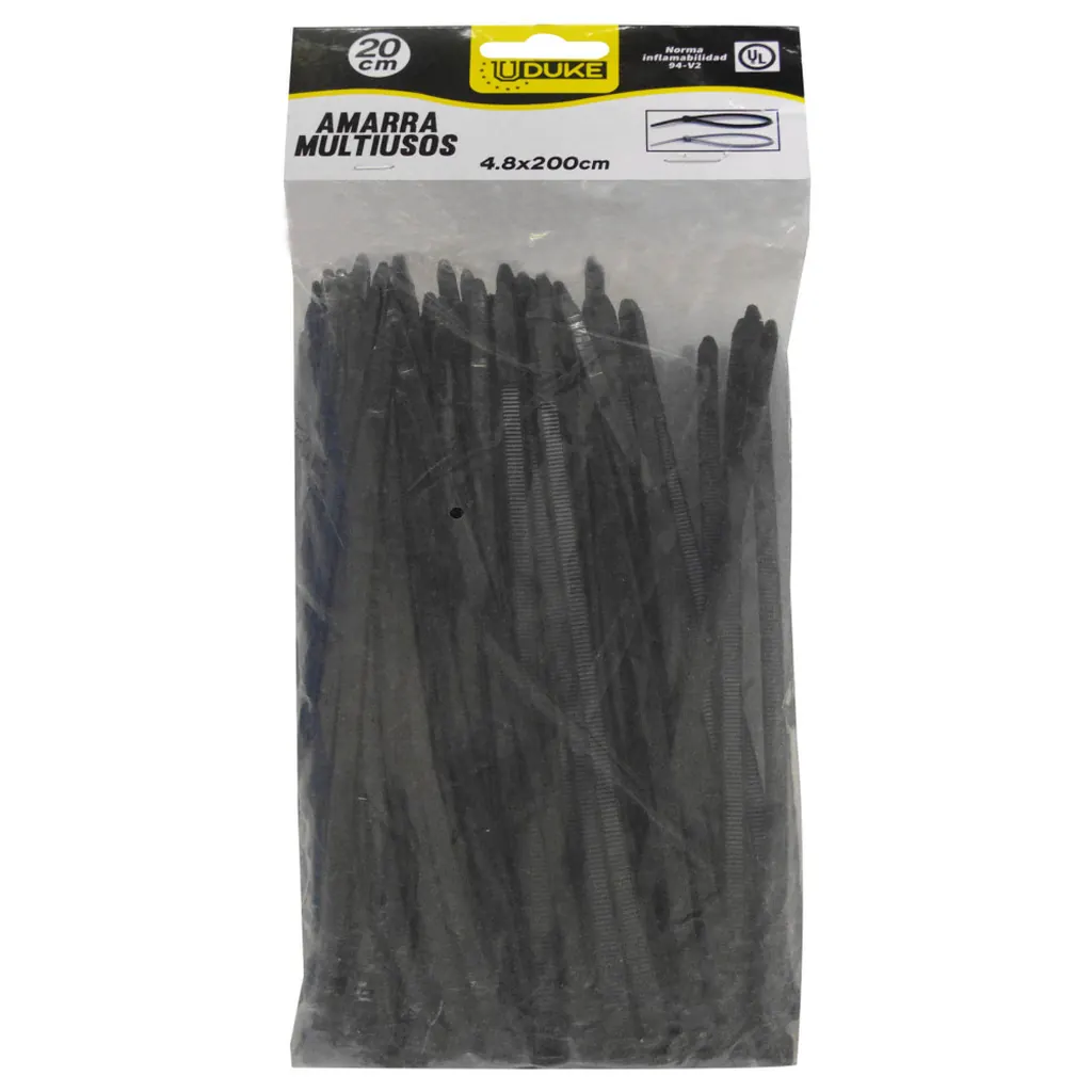AMARRA PLASTICA UDUKE NEGRA 2.5X100MM (10 CM) (100 UNDS) (HT70030)