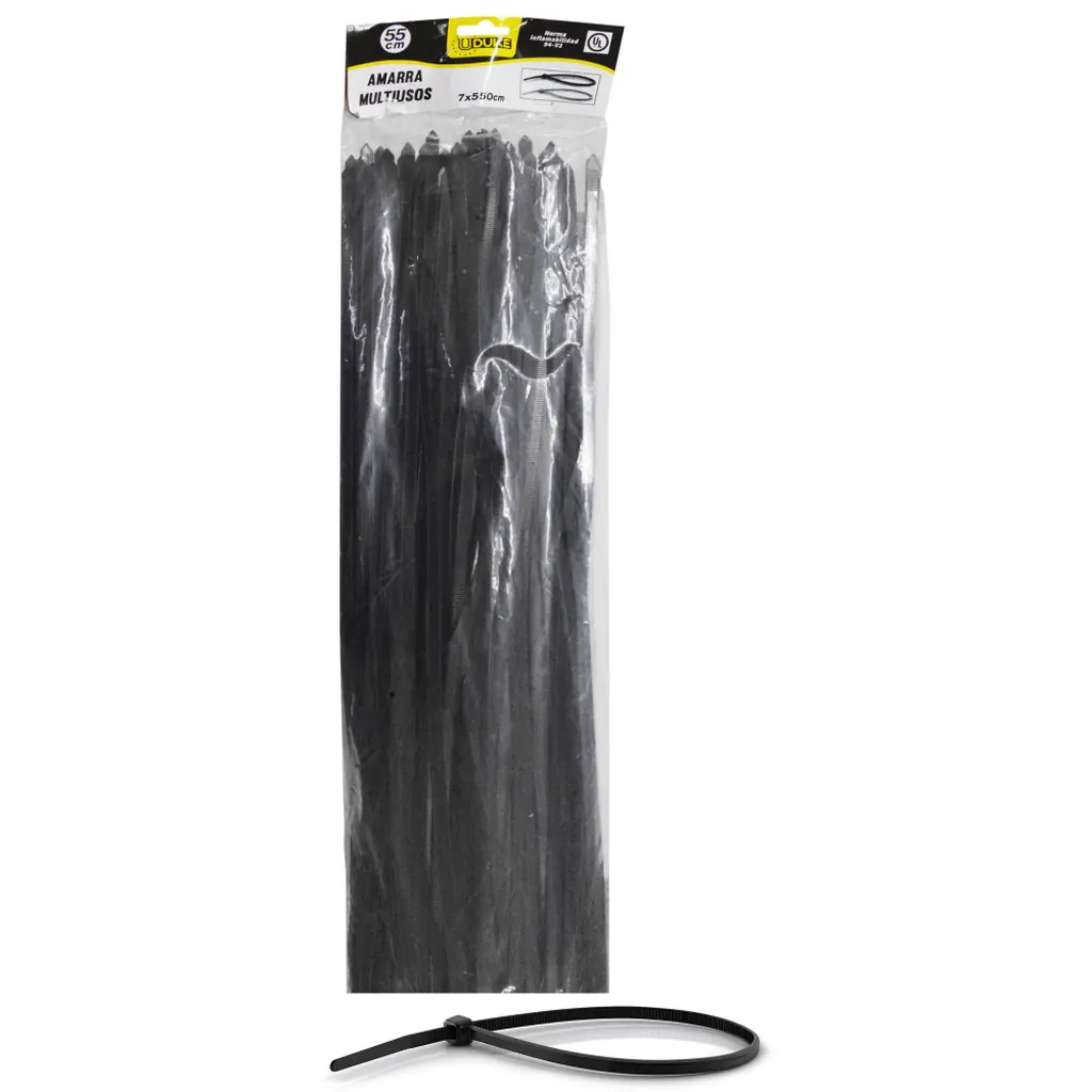 AMARRA PLASTICA UDUKE NEGRA 7X550MM (55 CM) (100 UNDS) (HT70046)