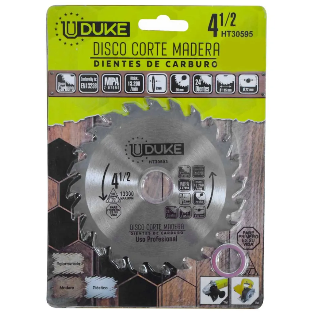 DISCO MADERA UDUKE PROFESIONAL (4 1/2X24) DMA116 (HT30595)