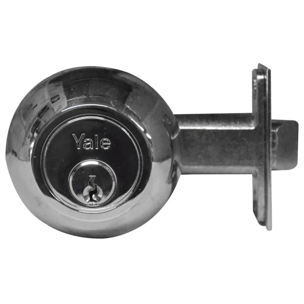 CHAPA CERROJO SEGURIDAD YALE 170 1/4 CROMADA PESTILLO RESBALON LLAVE LLAVE (4044)