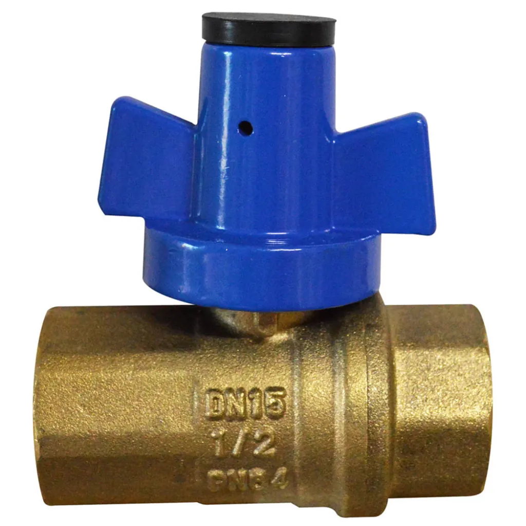 LLAVE GAS BRONCE TIPO ANTIFRAUDE DN15 PN 64 (CHAPOLA AZUL) (HT70005)