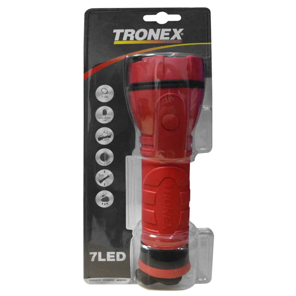 LINTERNA TRONEX 7 LED 115 LUMENES CAUCHO (PILA D) (TRL60LR20CA)