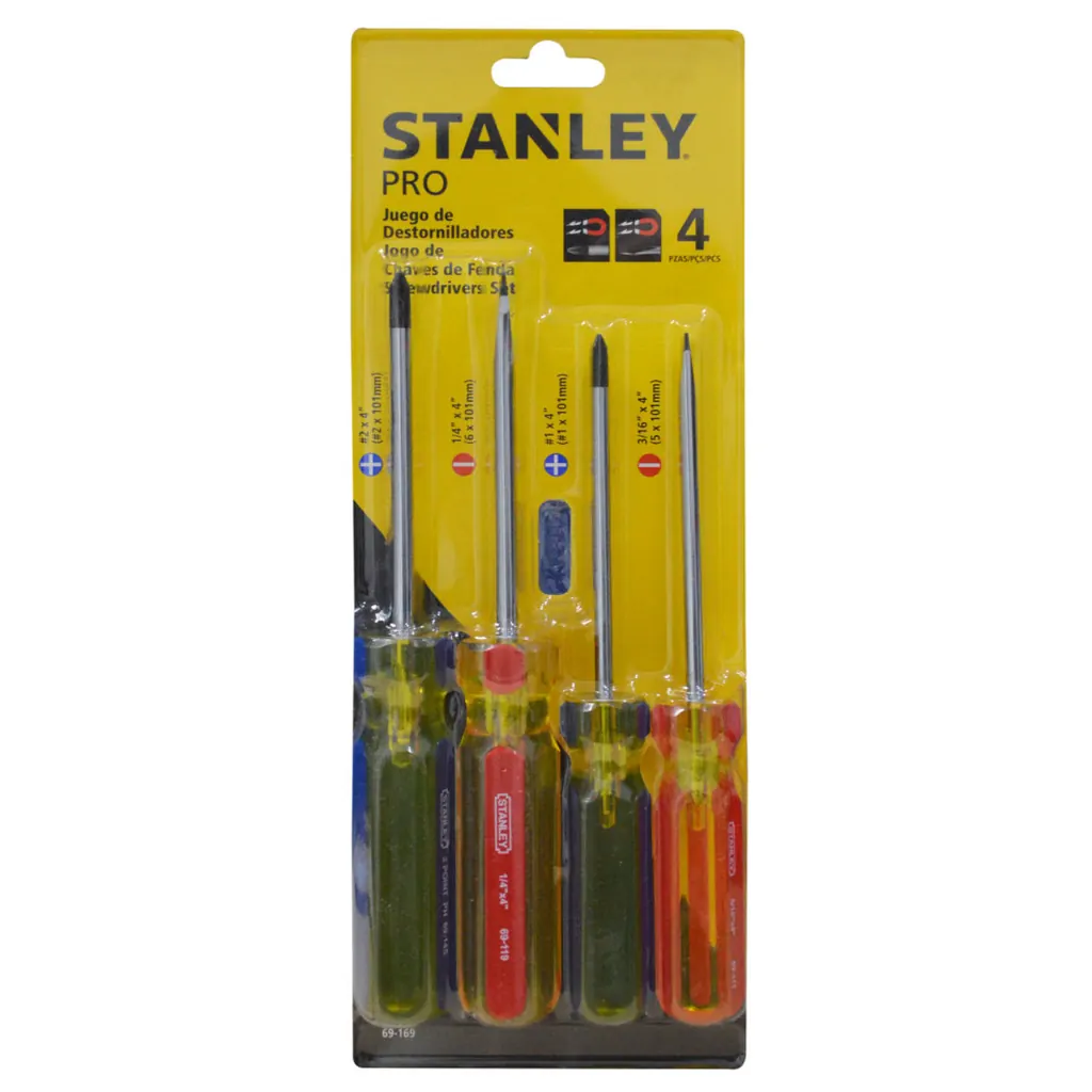 DESTORNILLADOR STANLEY PRO X 4 (JUEGO) (69-169)(STHT69169)