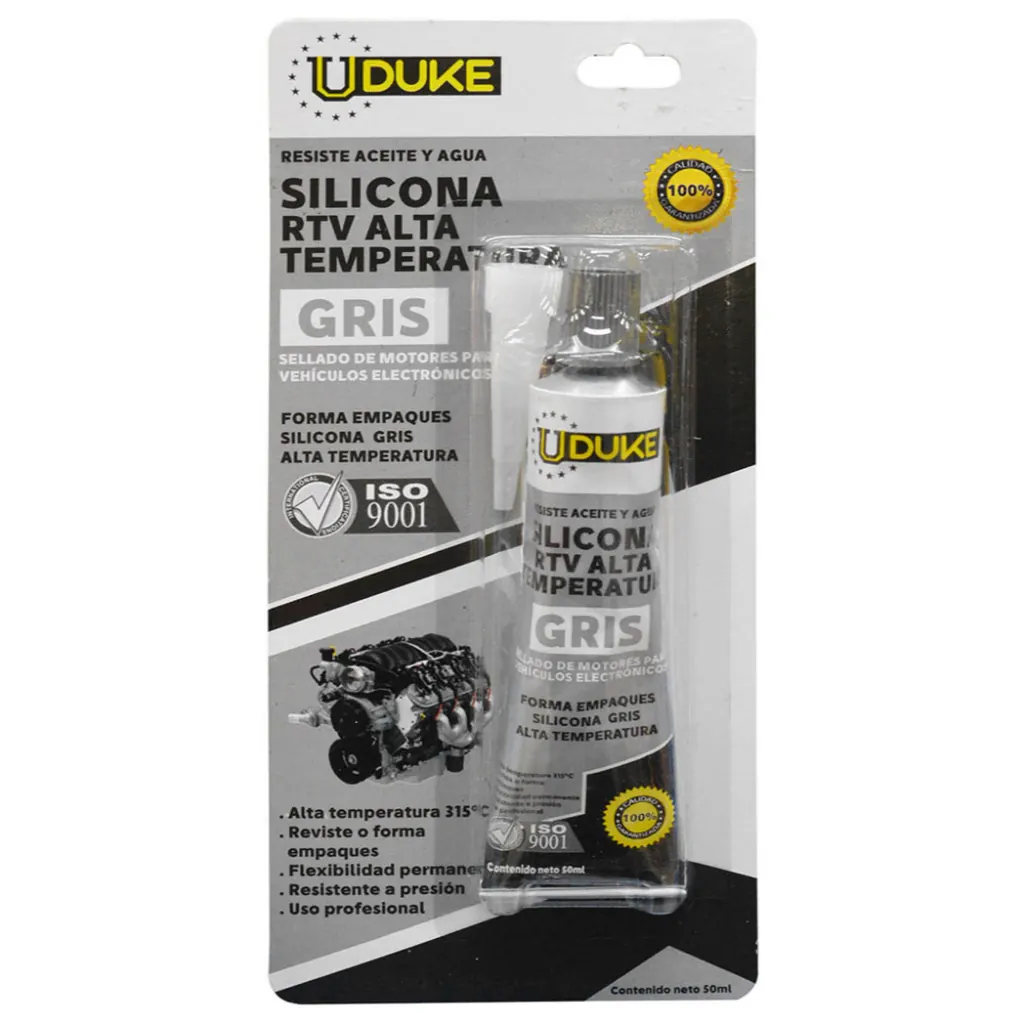 SILICONA UDUKE 50 ML RTV GRIS ALTA TEMPERATURA AUTOMOTRIZ (HT80124)