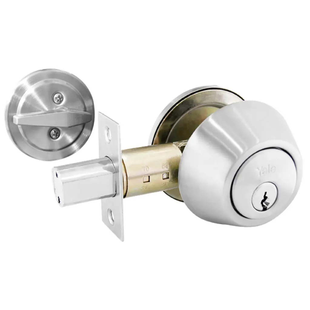 CHAPA CERROJO SEGURIDAD YALE KENT 1/4 CROMADA LLAVE MARIPOSA (4099)