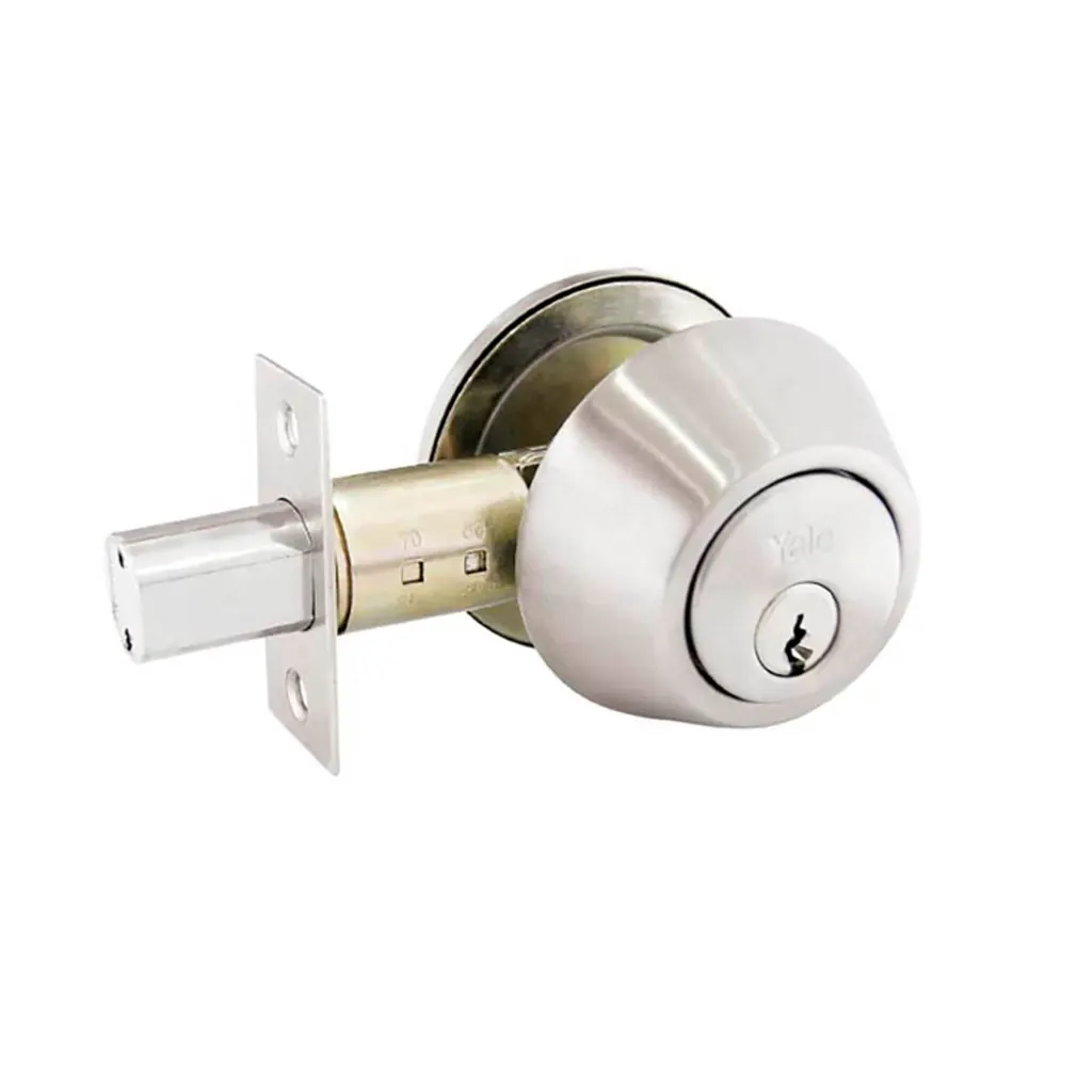 CHAPA CERROJO SEGURIDAD YALE KENT 1/4 CROMADA LLAVE LLAVE (4100)