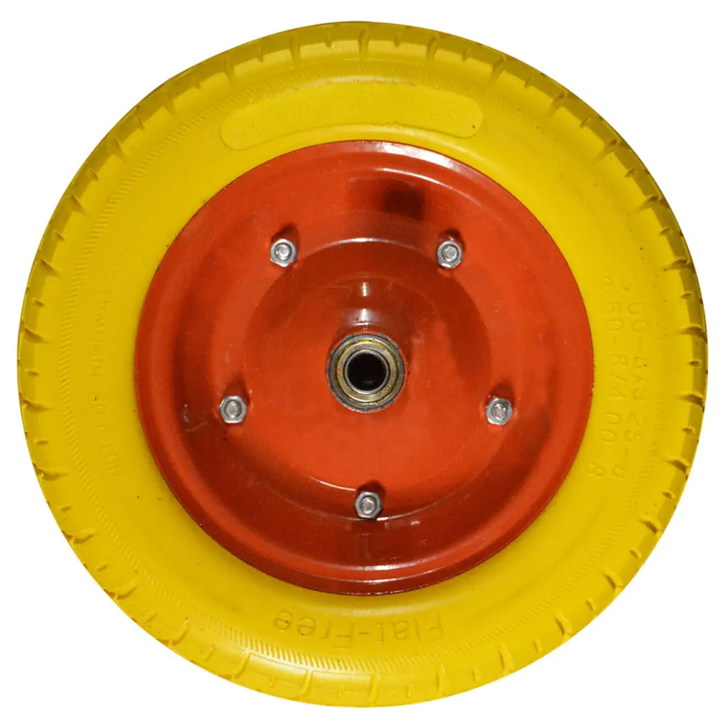 LLANTA BUGUI ANTIPINCHAZO AMARILLA CON RHIN T/PESADO 350-8 (CAP MAX 200-220 KLGS)(HT50146)