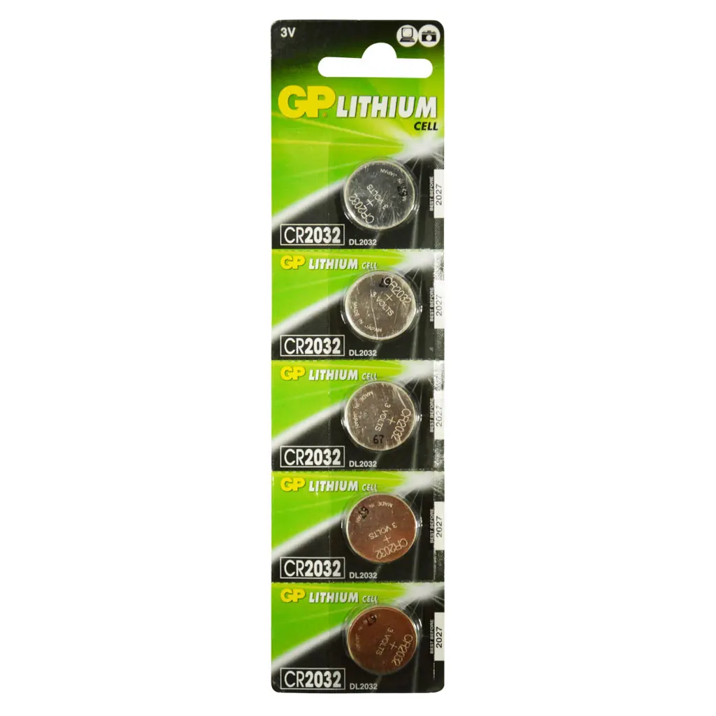 PILA MONEDA GP LITHIUM CR2032 3V 220 MAH (GPCR2032-C5) BLISTER X 5 (PRECIO X BLISTER)