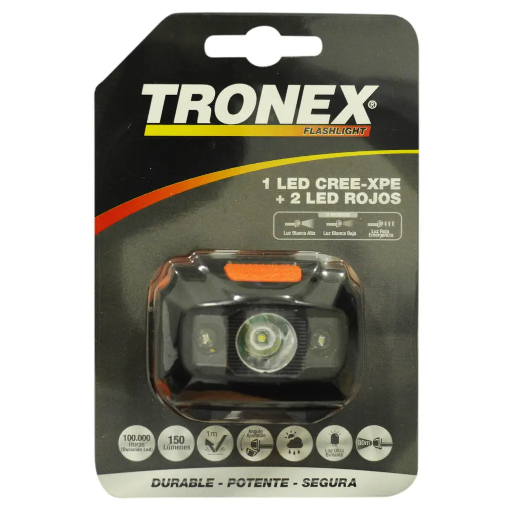 LINTERNA MINERO TRONEX 3 LED 150 LUMENES (PILA AAA) (TRL150LR03PL)