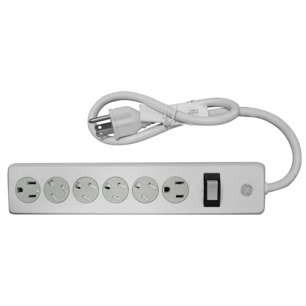TOMA MULTIPLE X 6 CON SUPRESOR DE PICOS PROTECCION 450 JOULES GENERAL ELECTRIC CABLE 60 CMS (GE33656)