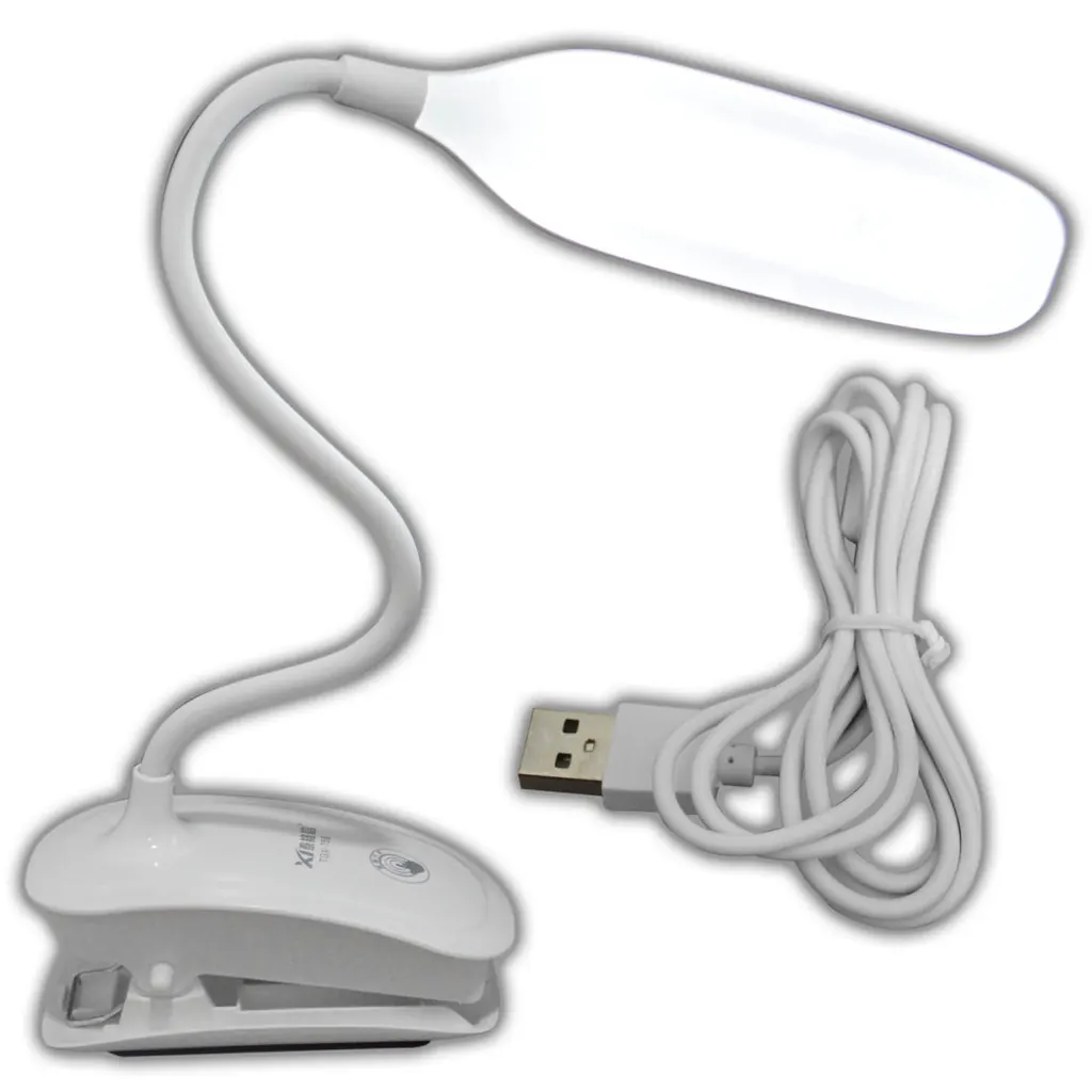 LAMPARA PARA ESCRITORIO LED RECARGABLE PINZA LUZ DIA FINA DIMERIZABLE (TGX-755) (HT80349)