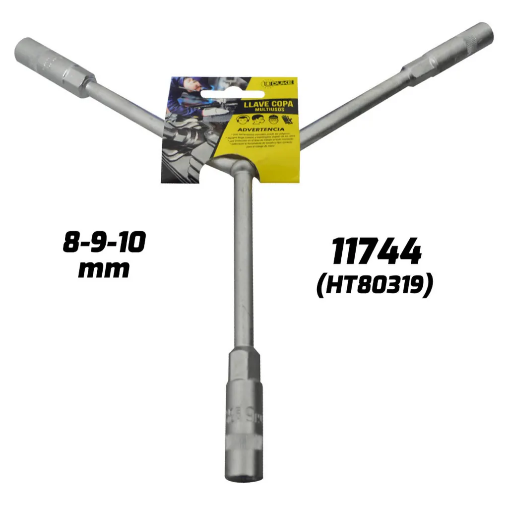 LLAVE COPA EN Y CON CUADRANTE LARGO UDUKE 8-9-10 MM (HT80319)