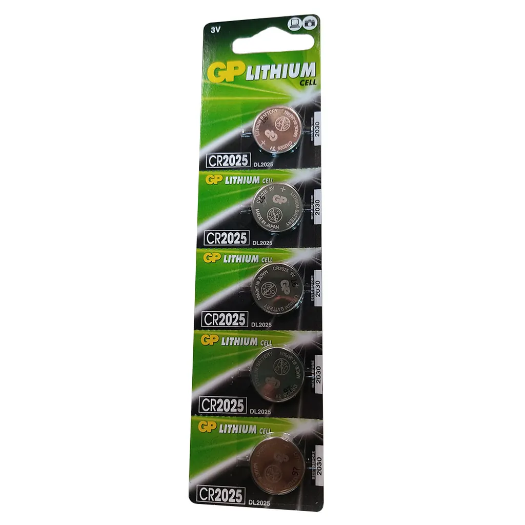 PILA MONEDA GP LITHIUM CELL 3V-160 MAH CR2025 BLISTER X 5 (PRECIO X BLISTER)