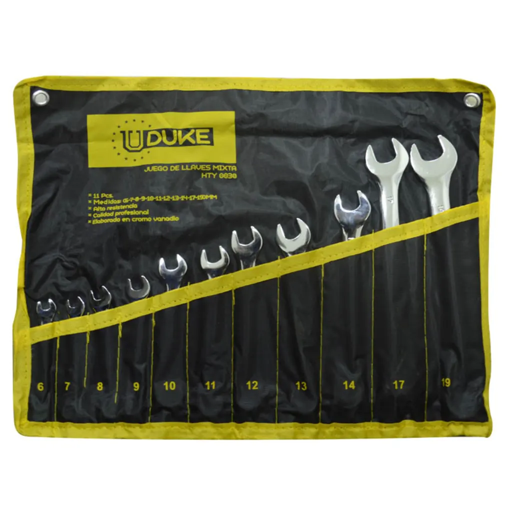 LLAVE MIXTA JUEGO X 11 PCS (6-19 MM) CR/V UDUKE (HTY0030)