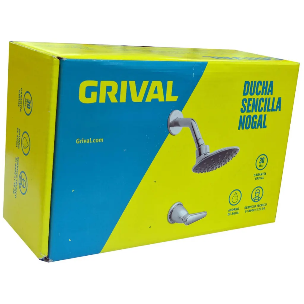 LINEA GRIVAL DUCHA REGADERA 5 PUL PALANCA NOGAL (434353331 PAQ X3)