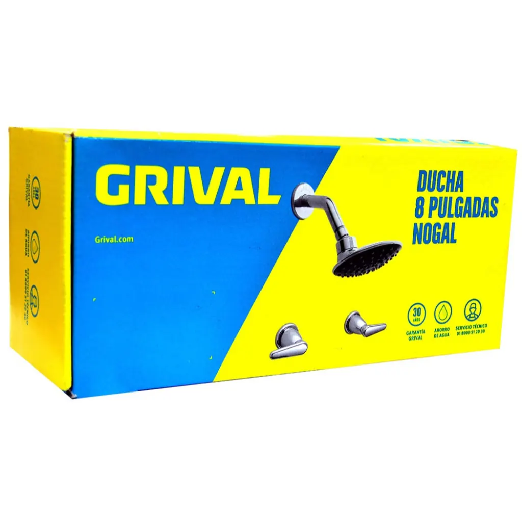 LINEA GRIVAL DUCHA MEZCLADOR 8 PUL PALANCA NOGAL (434363331) (PAQ X 3)