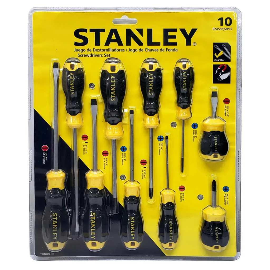 DESTORNILLADOR STANLEY X 10 (JUEGO) CR-V (STMT66676-840)