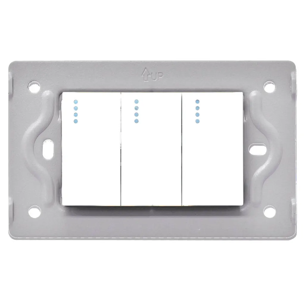 SWICHE TRIPLE LUXOR BLANCA INTERCAMBIABLE SIN TAPA DUKE ENERGY (V9-009)