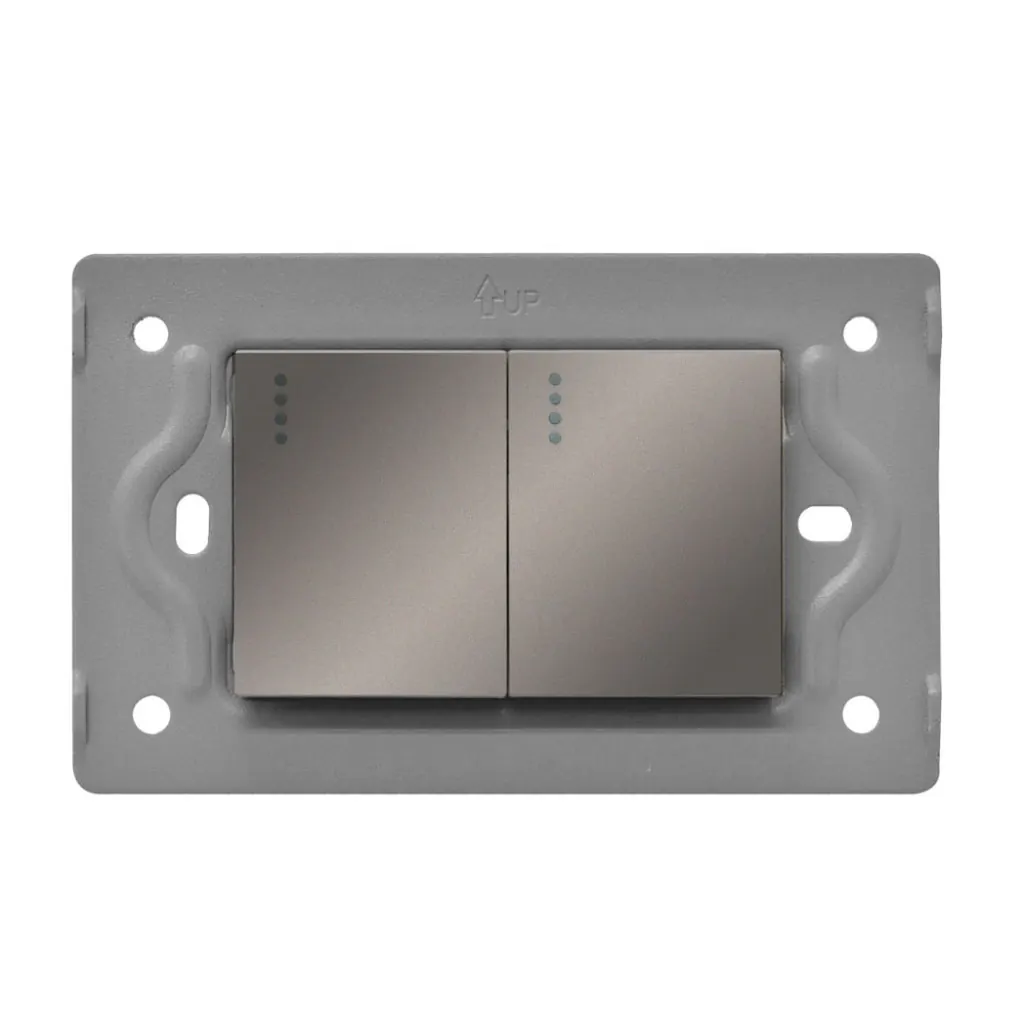 SWICHE DOBLE LUXOR GRIS INTERCAMBIABLE SIN TAPA DUKE ENERGY (V3-007)