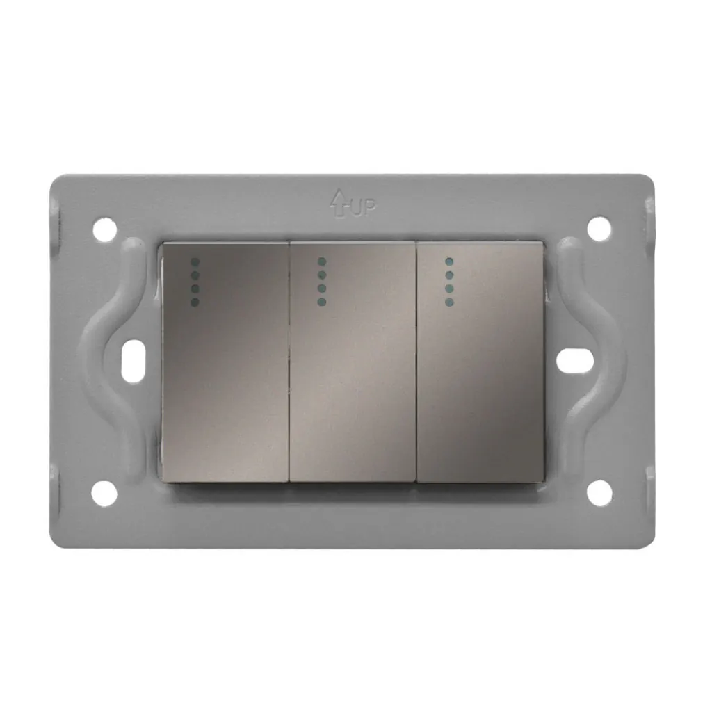 SWICHE TRIPLE LUXOR GRIS INTERCAMBIABLE SIN TAPA DUKE ENERGY (V3-009)