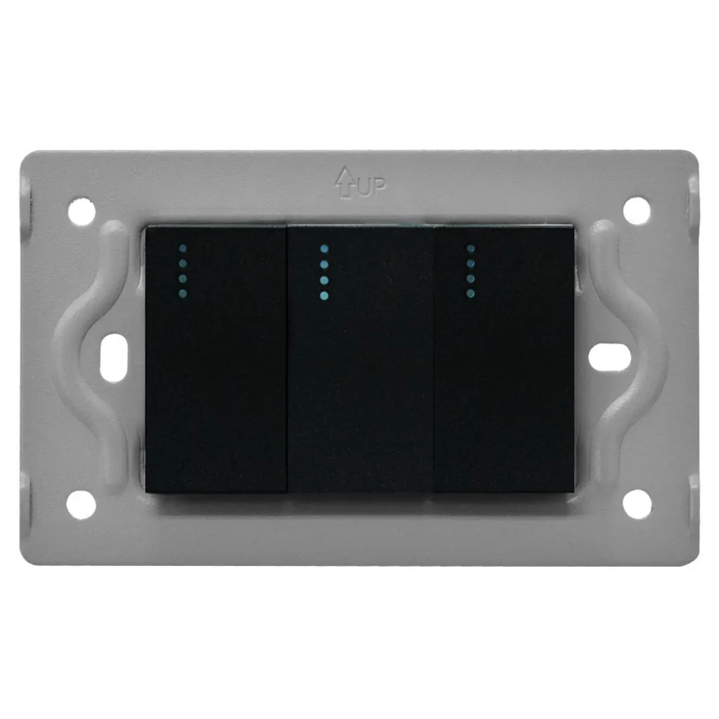 SWICHE TRIPLE LUXOR NEGRA INTERCAMBIABLE SIN TAPA DUKE ENERGY (V17-009)