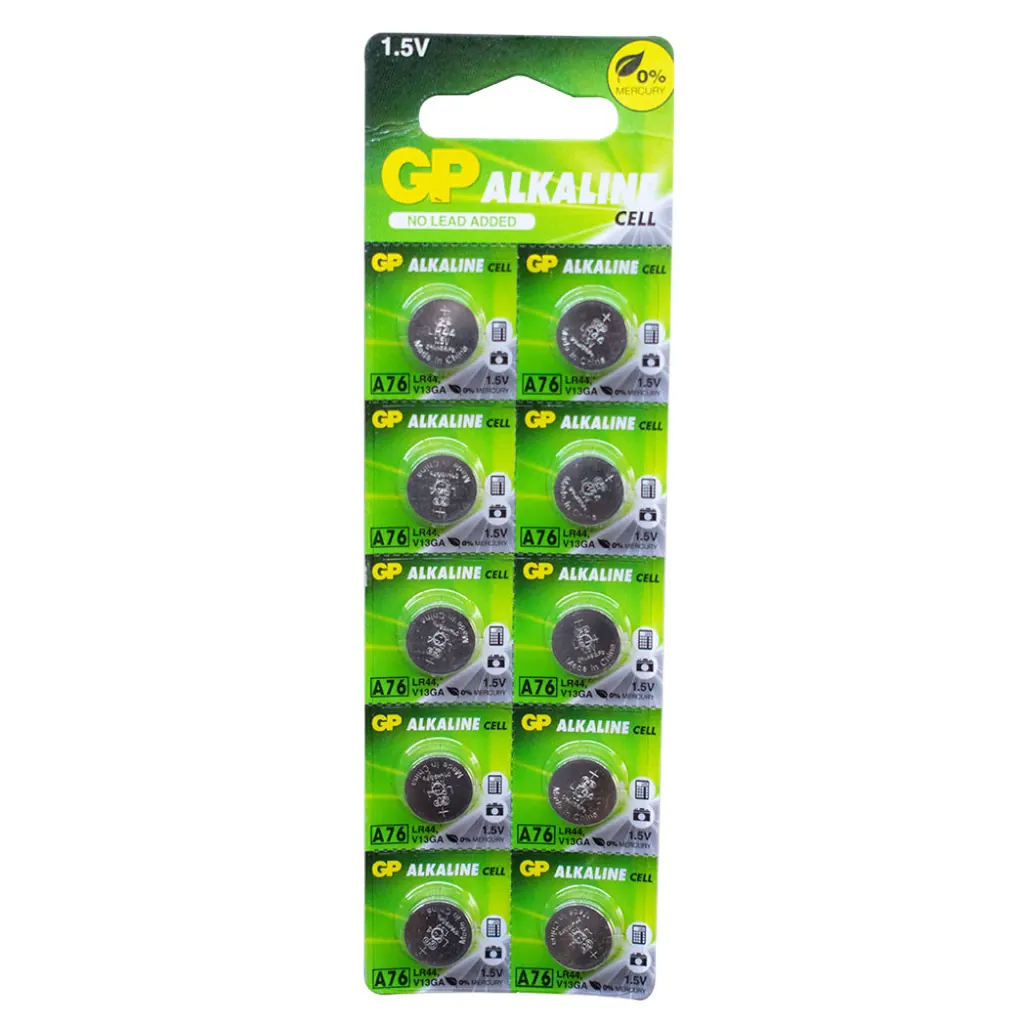 PILA MONEDA GP LITHIUM CELL 1.5V MAH LR44 (176A) BLISTER X 10(PRECIO X BLISTER)