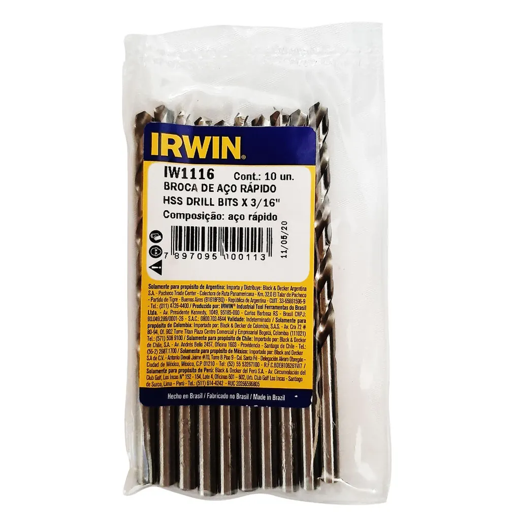 BROCA LAMINA IRWIN HSS 3/16 (IW1116)