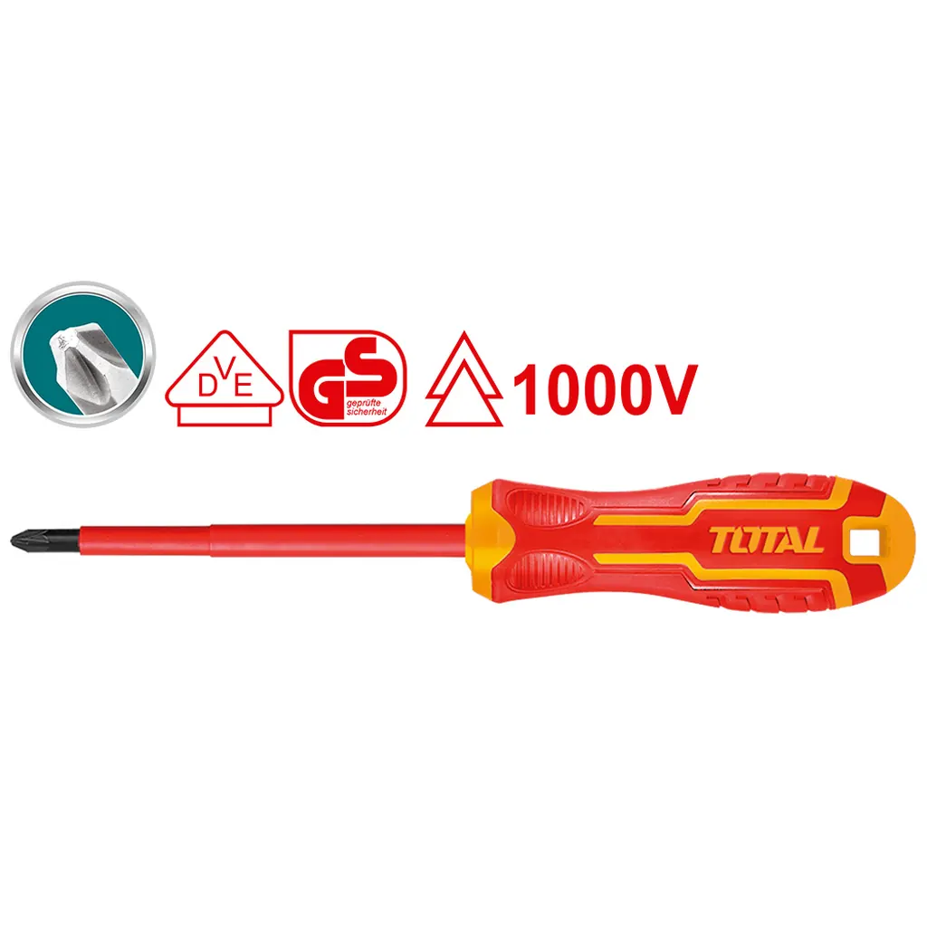 DESTORNILLADOR AISLADO 1000V (+) INDUSTRIAL AMARILLO-ROJO TOTAL (THTISPH2100)