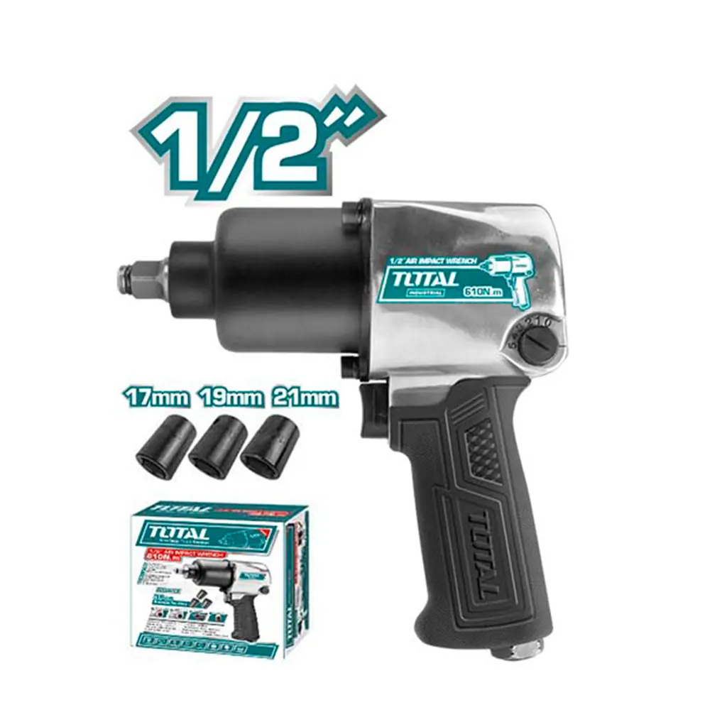 PISTOLA IMPACTO 1/2" NEUMATICA INDUSTRIAL INCLUYE 3 COPAS TOTAL (TAT40122)