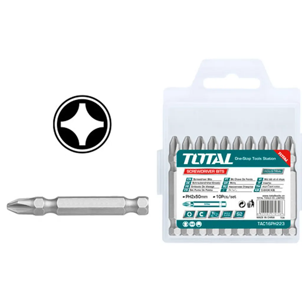 PUNTAS TALADRO INDUSTRIAL (+) JUEGO X 10 PZS TOTAL (TAC16PH223)