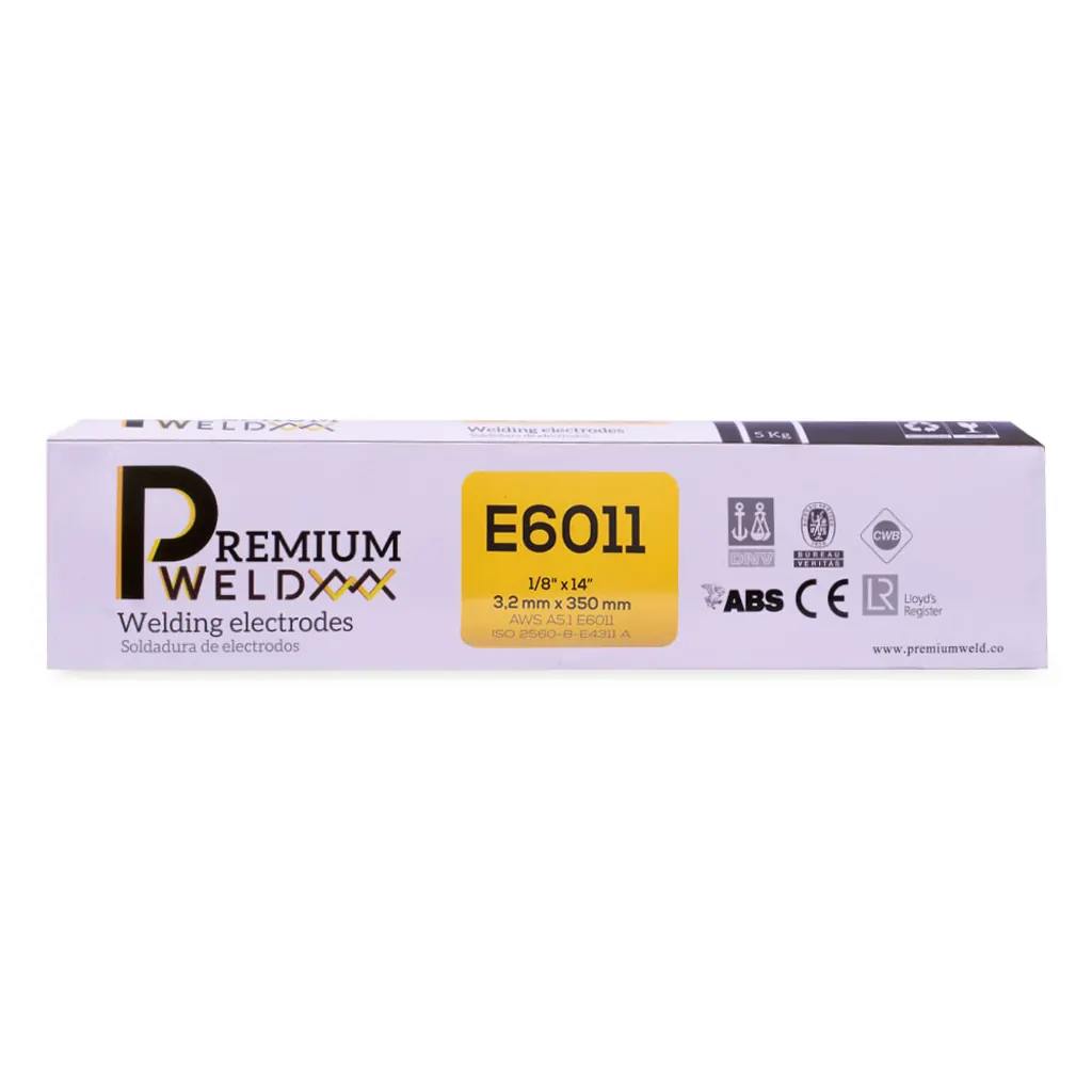 SOLDADURA DE ELECTRODO 6011 - 1/8 BLANCA PREMIUM WELD (CAJA X 5 KLS)