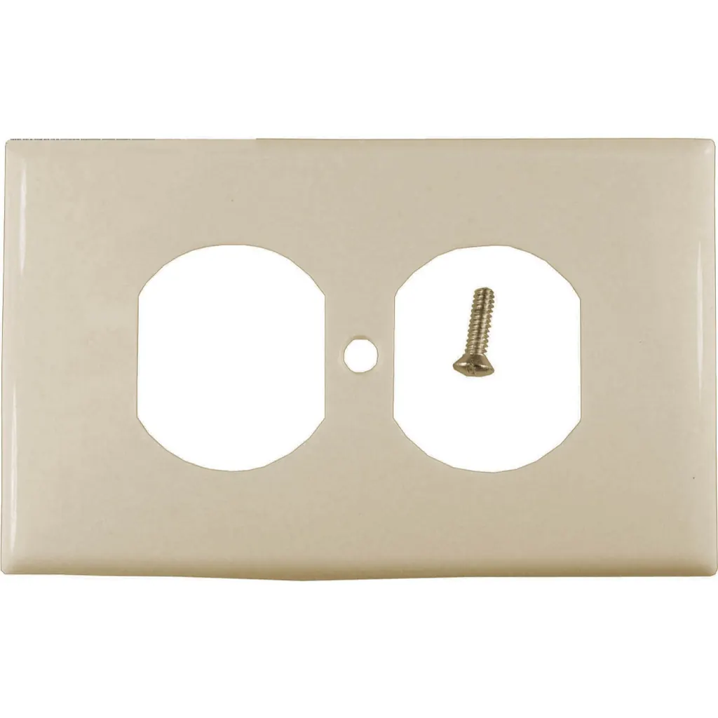 TAPA PLASTICA TOMA DOBLE BEIGE T/L R/G (CUADRADA) (RETIE)