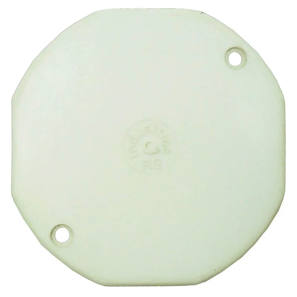 TAPA PLASTICA OCTAGONAL BLANCA R/G