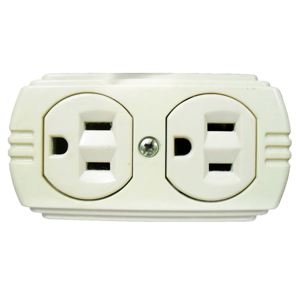 TOMA DOBLE T/L SOBREPONER CON P-TIERRA BEIGE UDUKE (RETIE-FL)(HT20523)