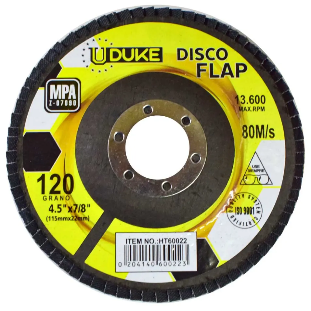 DISCO FLAP UDUKE 4 1/2 GRANO 120 (115MM X 22MM) (HT60022)