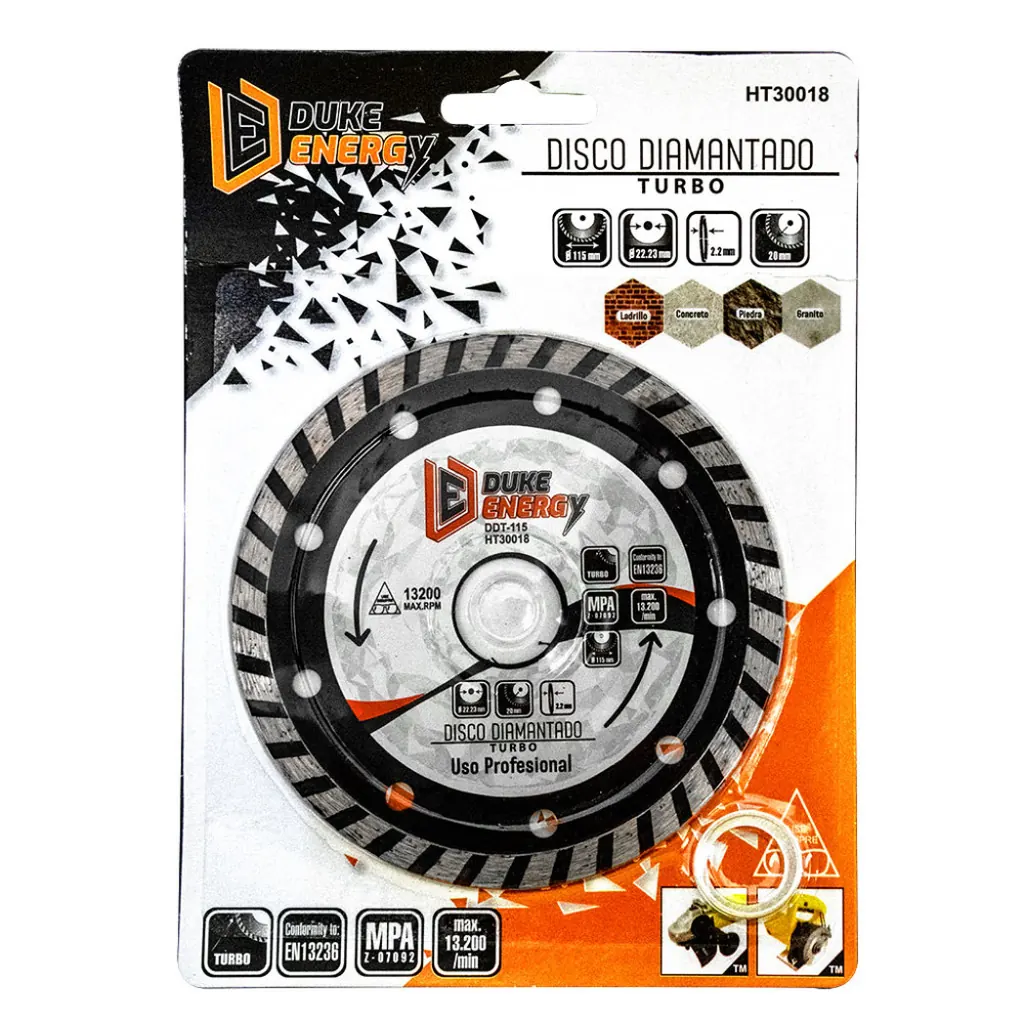 DISCO DIAMANTADO TURBO DUKE ENERGY PROFESIONAL 4 1/2 (DDT115) (HT30018)
