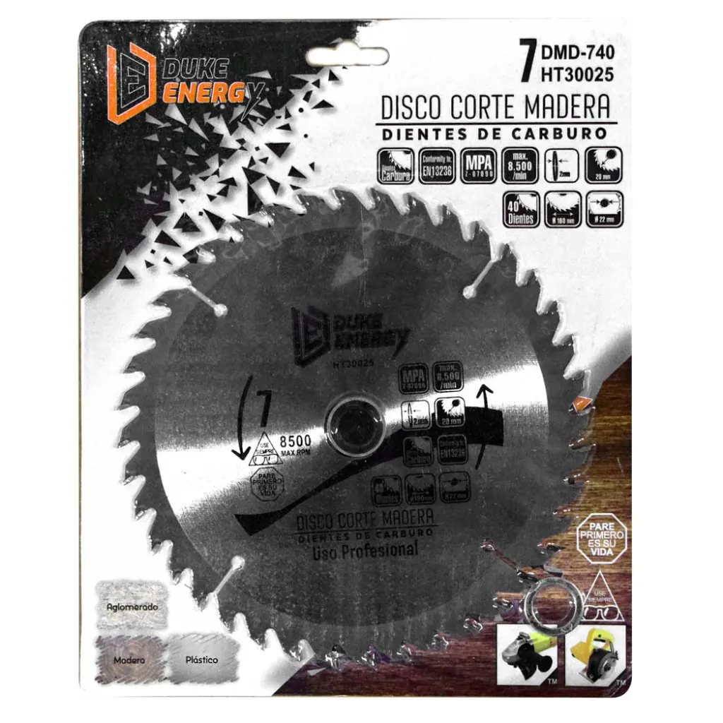 DISCO MADERA DUKE ENERGY PROFESIONAL (7X40) DMD740 (HT30025)