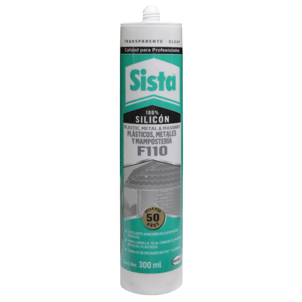 SILICONA TUBO SISTA PLASTICO-METAL-MAMPOSTERIA TRASPARENTE 300 ML(SL620) (1770923)