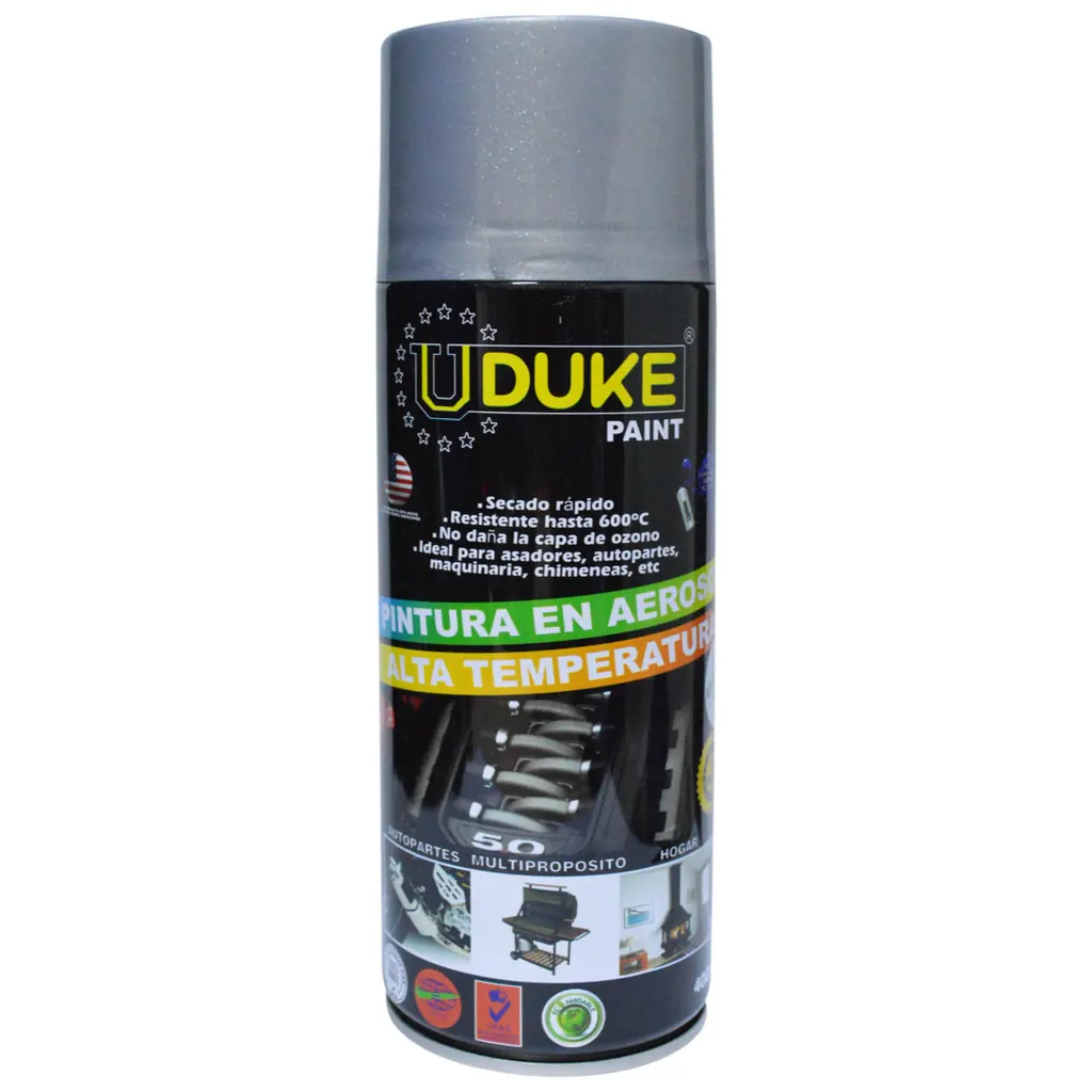 AEROSOL UDUKE ALTA TEMPERATURA ALUMINIO PLATA 400 ML (502) (HT40230)