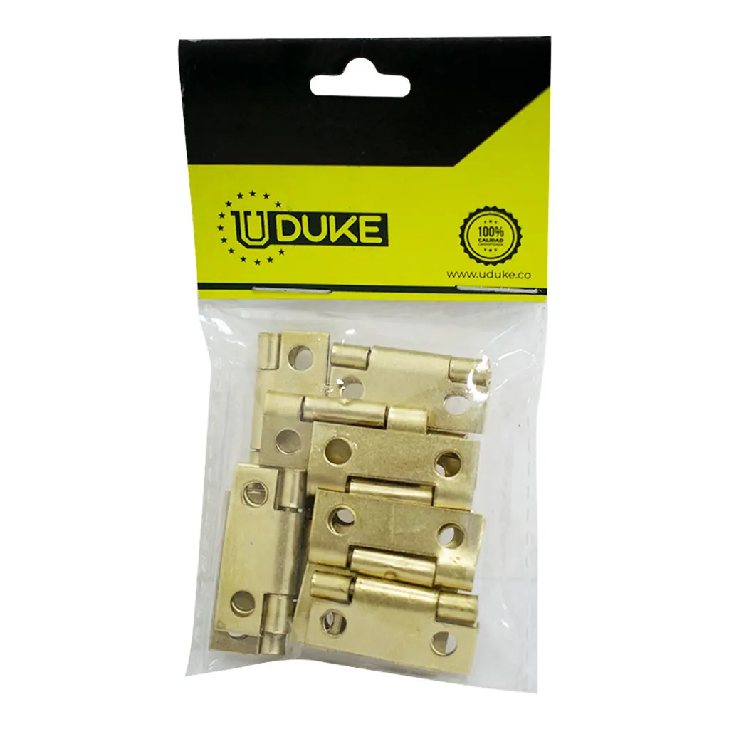 BISAGRA COMUN 1" DORADA C.22 PQT X 6 UNDS UDUKE