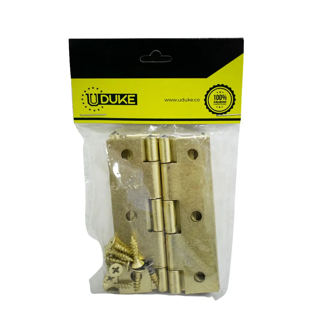 BISAGRA COMUN 3" DORADA PQT X 2 UNDS UDUKE