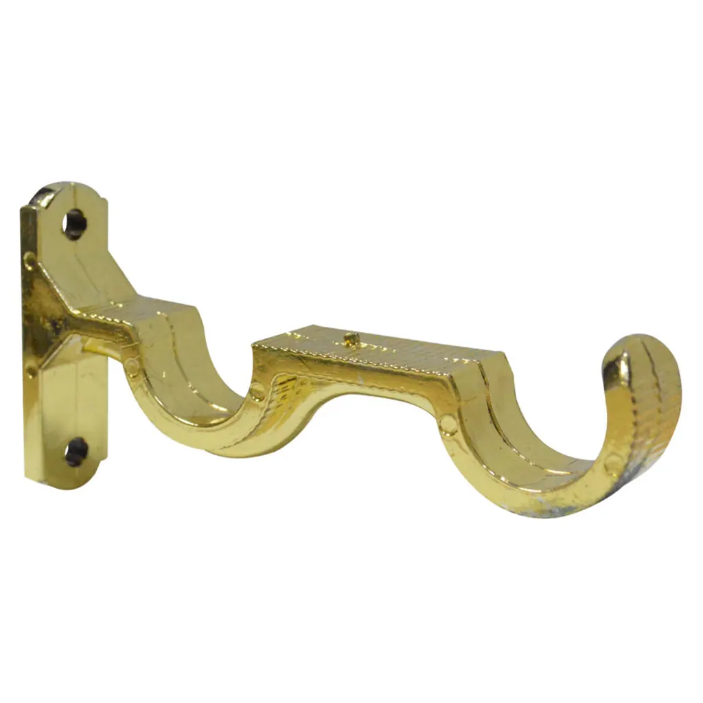ACCESORIO CORTINERO SOPORTE MURO DOBLE DORADO DE 1 (060201)