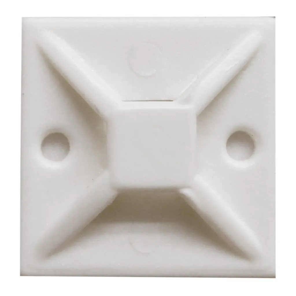 GRAPA ADHESIVA PARA CABLES (2.4x2.4 CM) PARA USAR CON AMARRAS (G62412 Bl)