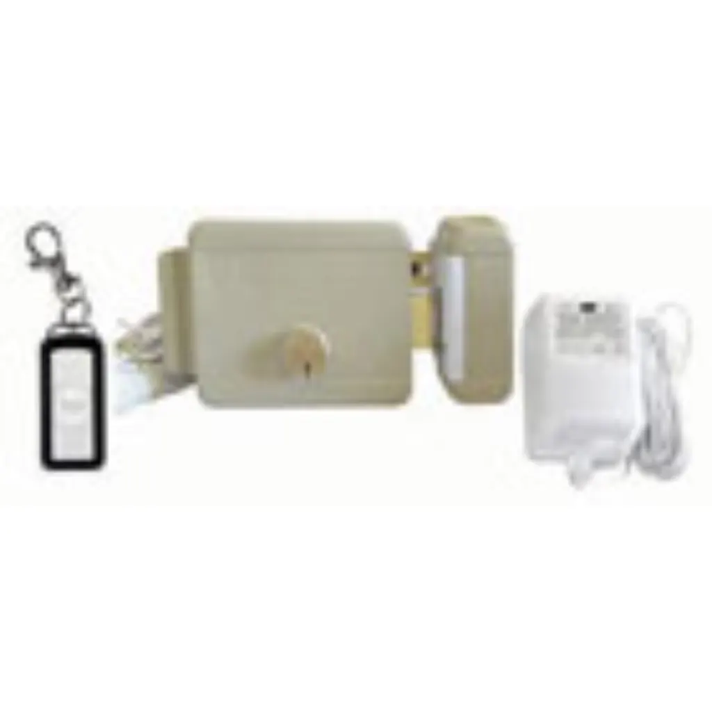 KIT CERRADURA ELECTRICA YALE 60MM DER 12V METAL Y MADERA CON CONTROL REMOTO (10790)