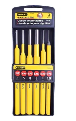 CINCEL PUNZON STANLEY JUEGO X6 (1/8-3/16-1/4-5/16-5/32-1/16)(16-226)