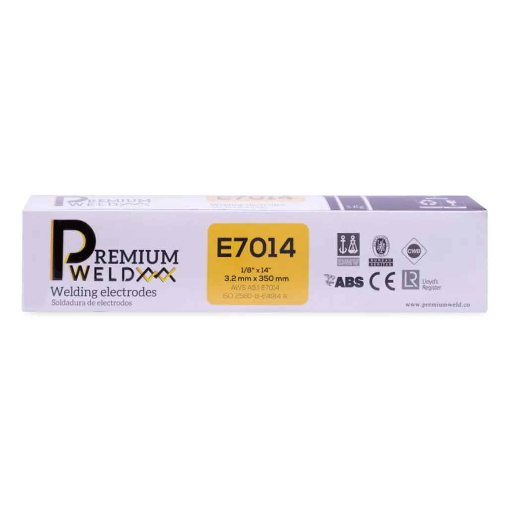 SOLDADURA DE ELECTRODO 7014 - 1/8 CAFE PREMIUM WELD (CAJA X 5 KLS)