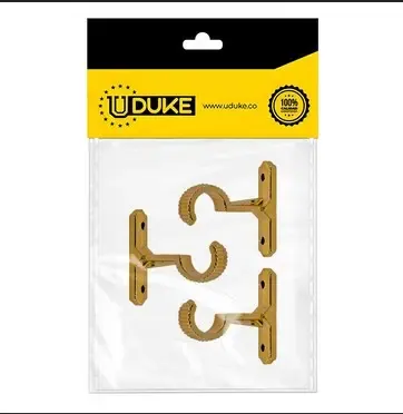 ACCESORIO CORTINERO SOPORTE MURO DORADO DE 1/2 PAQ X 3 UDUKE