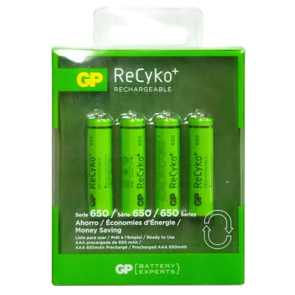 PILA RECARGABLE X 4 GP 1.2V AAA 650 MAH (GP65AAAHCBEP-C4N)